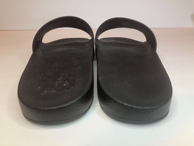 $320 Valentino Garavani Men Black Slide Slippers Sandals