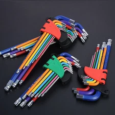 9pcs Ball End Hex Key Allen Wrench Set Star Long Arm SAE Metric Repair Tools Set