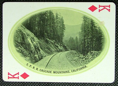 1 x Spielkarte einzeln S P R Cascade Mountains California King of Diamonds