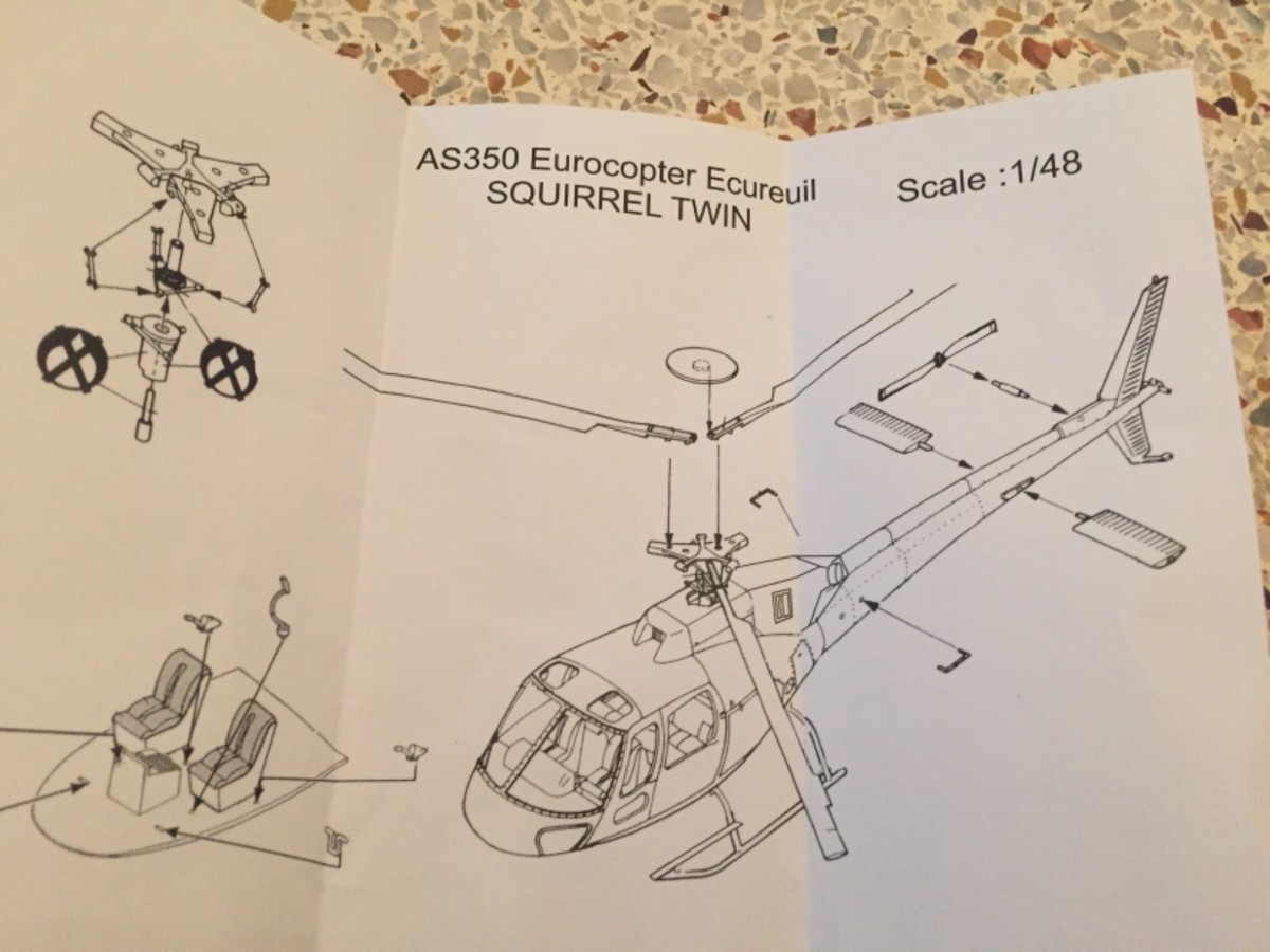 Helicopter 1/48 AS 350 eurocopter Squirrel twin engine resin kit