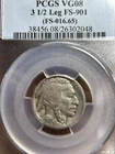 1927 D Buffalo Nickel PCGS VG 8 3 1/2 Leg FS-901 (FS 016.65)