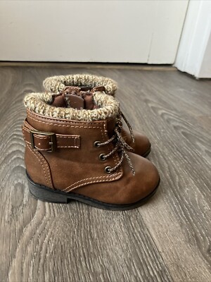Wonder Nation Toddler Girls Zip Up Brown Boots Size Winter