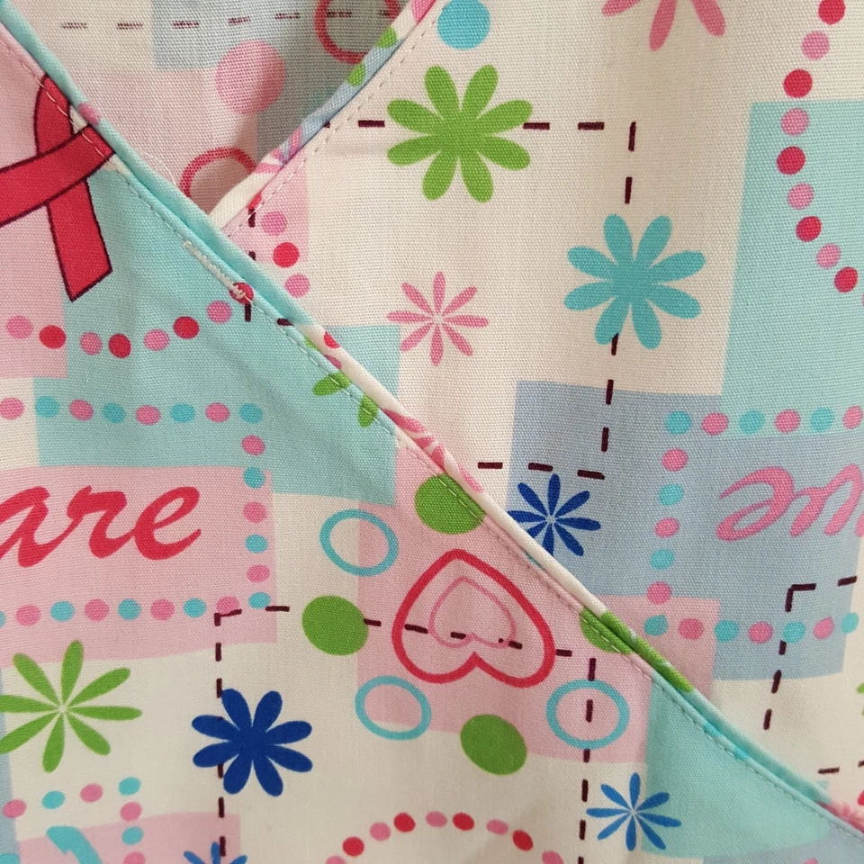 Nurse Scrub Top S Cancer Ribbon Oncology Medical SB Scrub Pullover Drawstring - Image 4 of 4