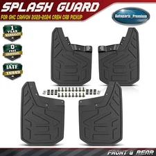 4x Front & Rear Side Mud Flaps Splash Guards Set for GMC Canyon 2023-2024 Black