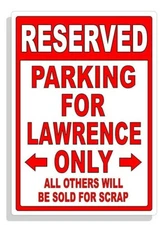 Personalized Parking Sign Wall Decal Metal Sign No Parking Customized LAWRENCE