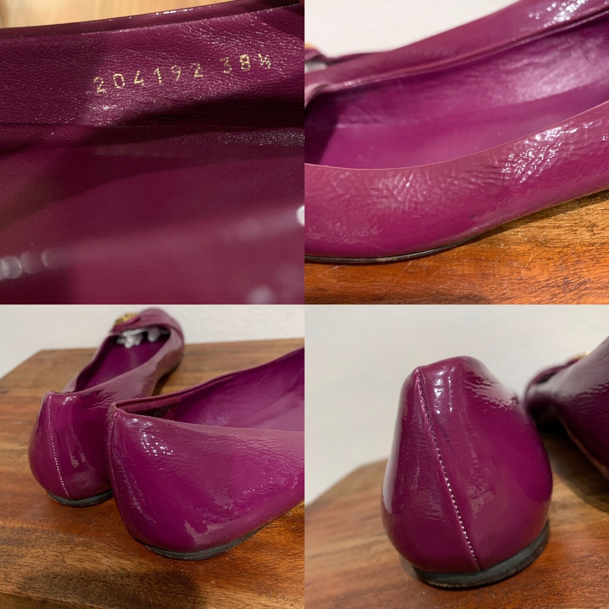 GUCCI　シマ　バレエシューズ　38.5 パープル GUCCI シマ バレエシューズ 38.5 パープル GUCCI シマ バレエ
