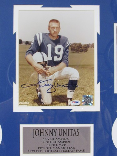 JOHNNY UNITAS 27X21 SIGNED AUTOGRAPHED BALTIMORE COLTS FRAMED MATTED PHOTO PSA - Picture 4 of 8