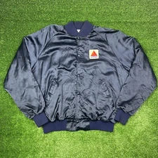 Vintage 70s Citgo Trucker Satin Blue Snap Up Jacket USA Men's XXL - 27x27 - READ