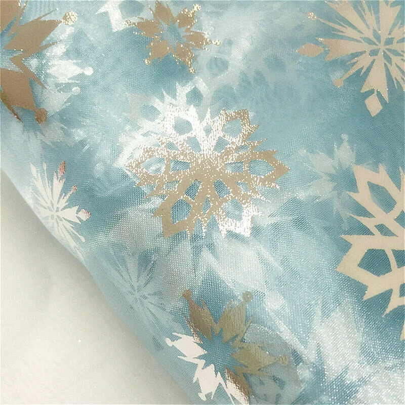 Organza Fabric Snowflake Tulle Sheer Mesh Shiny Christmas DIY Cosplay Dress - image 3 of 4