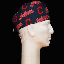Cleveland Indians Large Logo on Navy Blue Theme Scrub Hat