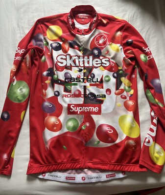 Supreme Castelli/Skittles Cycling Jersey Red Zip Up Mens Supreme Castelli/Skittles Cycling Jersey Red Zip Up Mens