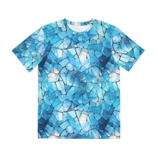 All Over Print T Shirt Shattered Glass Broken Sleek Futuristic Sharp Mirror