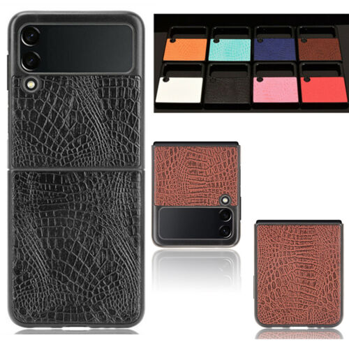 Replace For Samsung Galaxy Z Flip 3 5G Hybrid Crocodil Leather Phone Case Cover - Afbeelding 1 van 20