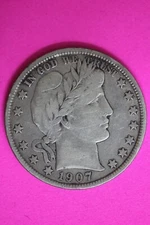 1907 P Barber Liberty Half Dollar Silver Coin Better Grade Philadelphia Mint 83