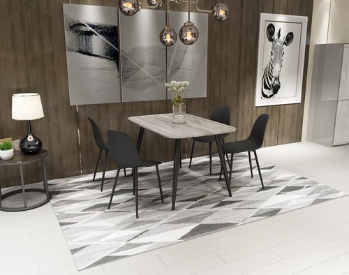 Set of 2 Black Dining Chairs Moulded PU Seat Tapered Metal Legs Kitchen Home New - Picture 8 of 9