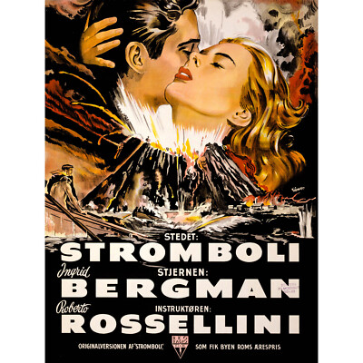 FILM FILM STROMBOLI BERGMAN ROSSELLINI VULKAN KATASTROPHE POSTER 30X40 CM 12X16 I