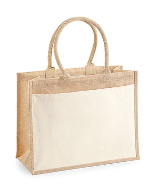 Westford Mill W427 Cotton Pocket Jute Shopper
