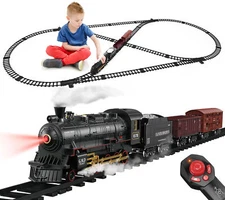 Train Set for Kids Remote Steam Locomotive Boys RC Toy Train Chrismas Tree Train