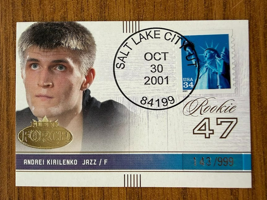 2001-02 Fleer Force - Rookie Andrei Kirilenko #124 Jazz 143/999 (RC)