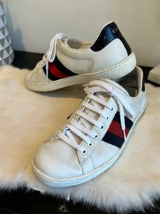 Baskets homme GUCCI Ace Basic WEB bleu marine/rouge 5EU (38EU femme)