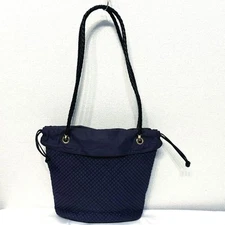 Bottega Veneta Shoulder Bag Canvas Navy Japan F/S USED