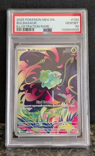 2025 POKEMON MEG EN-MEGA EVOLUTION ILLUSTRATION RARE #133 BULBASAUR PSA 10