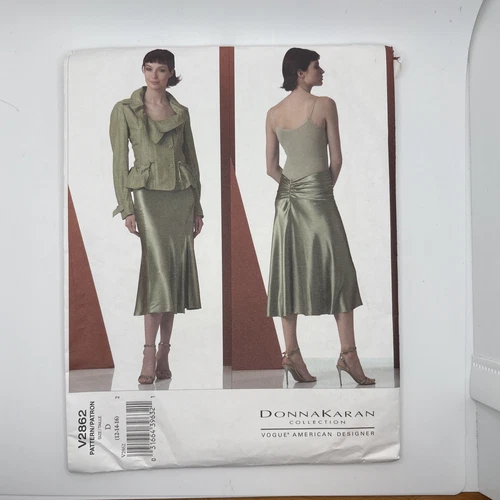 Vogue American Designer Donna Karan V2862 Sz 12-16 Jacket Skirt Uncut FF 2005