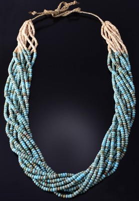 10-Strand Santo Domingo Pueblo (Kewa) Turquoise Necklace - Ella Mae Garcia 5G28B