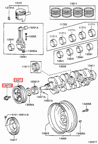 Genuine Hilux LN110 LN109 LN108 2L 3L Harmonic Damper Balancer Pulley w Bolt - Picture 9 of 20