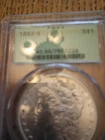 1882-S San Francisco Morgan Silver Dollar, PCGS  MS-65, Green Label, Blast White