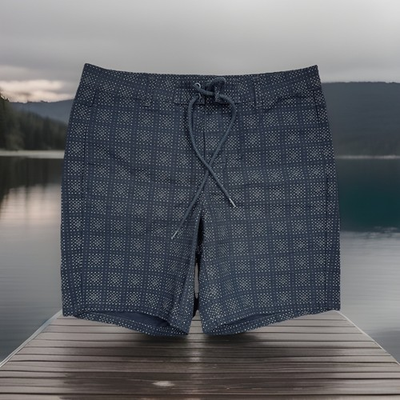 #ad LL Bean Mens Board Shorts 33 Blue Micro Dot Snap Not Lined Outdoor Pockets NWOT $21.99