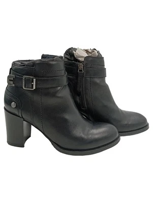 Tommy Hilfiger Bottines Femme Noir Cuir Boucle Talon (EU 38) - Photo 1/4