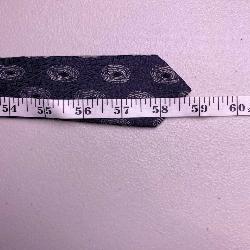 Corbata Giorgio Armani 59x4 Seda Acetato Gris Geométrica Italia Foto 3 de 4