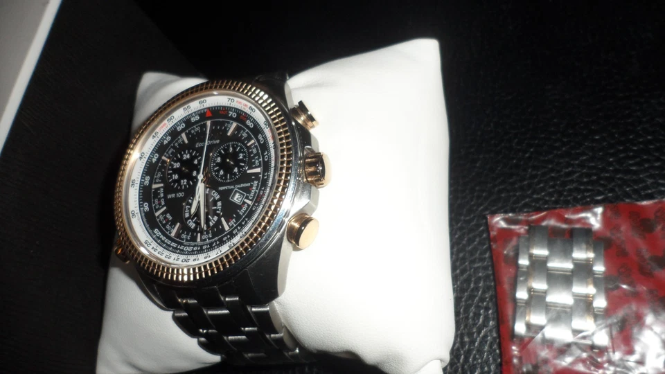 Citizen Eco Drive Perpetual Chronograph Two Tone Watch BL5406-56L / USED GOOD - Image 4 of 4