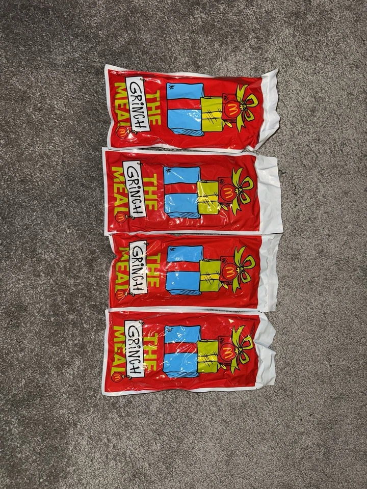 McDonalds 2025 Grinch Meal Socks- Complete Set(All 4 Colors) Sealed - Image 2 of 2