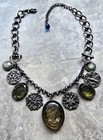 Lovely! 1928 Signed Ornate Victorian Charm Necklace Cameo Pendant Antique Repro  — photo 1