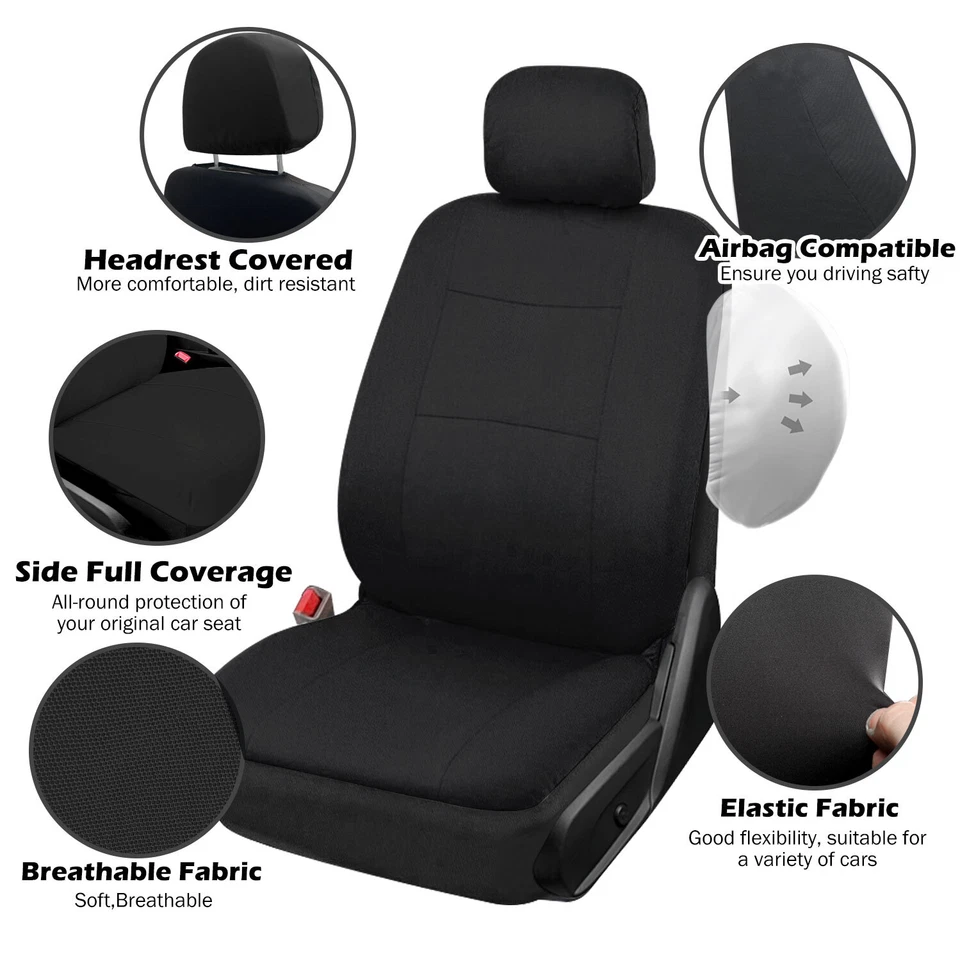 Juego completo de funda de asiento de coche 5 asientos protector cojín delantero y trasero para Chevrolet Foto 4 de 4