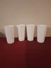 4 Vintage Westmoreland Milk Glass Iced Tea Tumblers Paneled Grape  6”