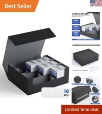 Premium PU Leather Card Deck Box with Triple Compartments for TCG Collectors