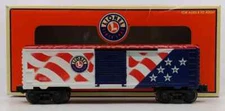 Lionel 6-26777 - Flag Single Door Box Car w/ Lights - NIB - O Guage