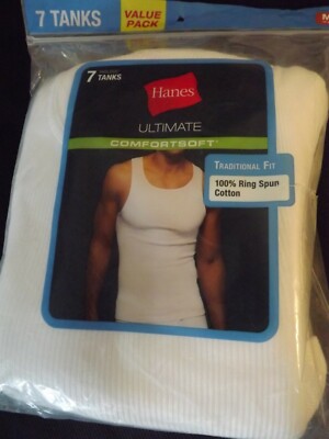 NEW Hanes ULTIMATE comfortsoft TANK TEE SHIRTS MEDIUM RET38 ribbed #7990W7 NIP
