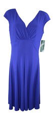 Lauren Ralph Lauren Dress 12 Cannes Blue Cap Sleeve V-Neck Gorgeous NWT