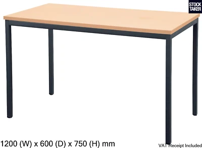 Niceday Office Rectangular Conference Meeting Table Beech Steel 1200x600x750mm