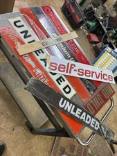 9 Vintage Gas Station UNLEADED Pump Price Thick Plastic - Fuel Display