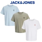Jack & Jones Mens Relaxed Fit Crew Neck T-Shirt Cotton Blend Casual Summer Tee