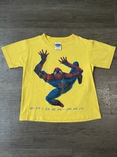 Vintage 2002 Spider-Man Marvel Comic Movie Promo Kids Medium 5/6 Yellow T-Shirt