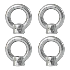 4 Packs 316 Stainless Steel Eye Nuts 1/4 UNC Female Thread Fasteners