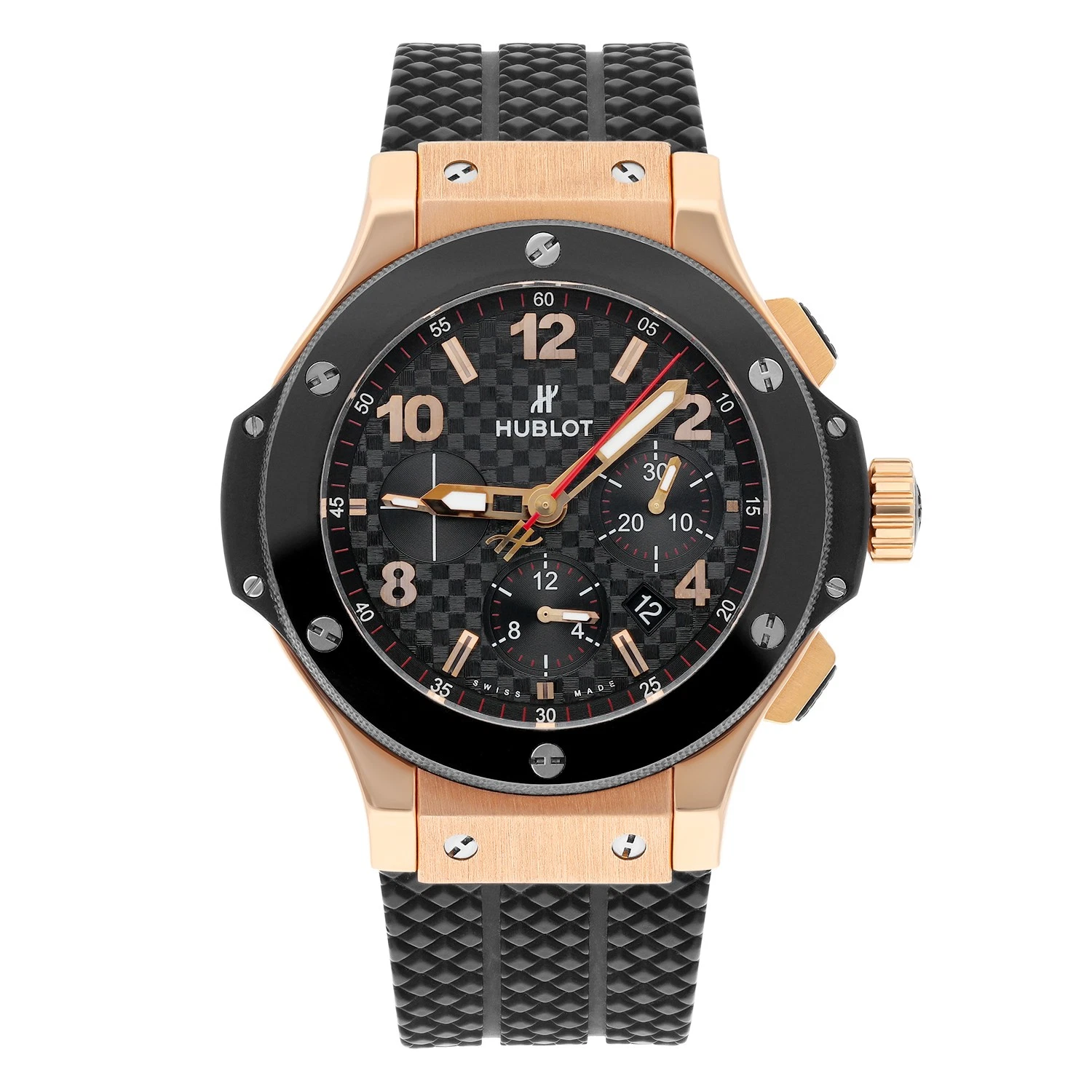 Hublot — Hublot Big Bang Black 301.PB.131.RX Rose Gold with Black Rubber Watch