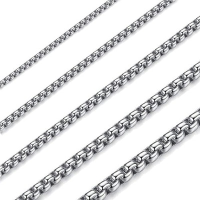 Edelstahl Halskette Damen Herren Panzerkette Femmes Hommes 70cm Silber