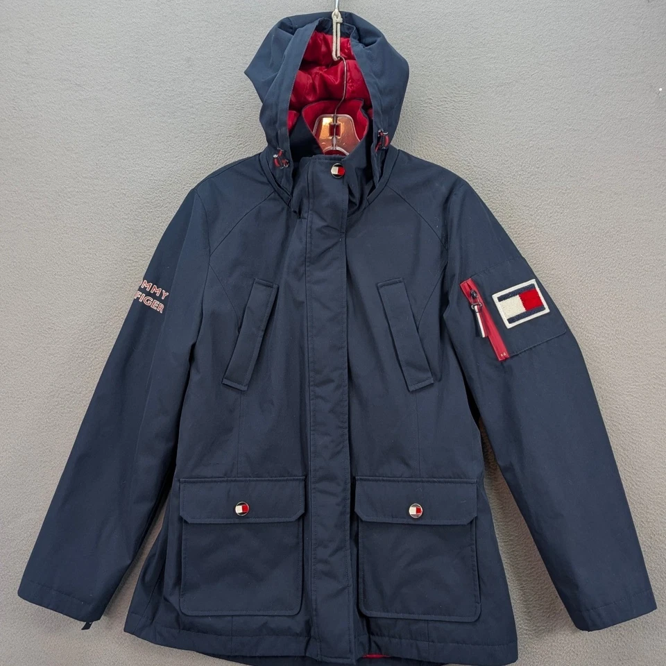 Tommy Hilfiger Chaqueta 3 en 1 Mujer Pequeña Sistema Todo Clima Abrigo Azul Exterior Foto 2 de 4